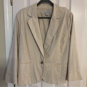 Size 18 Sag Harbor Linen Blend oversized single breast Blazer